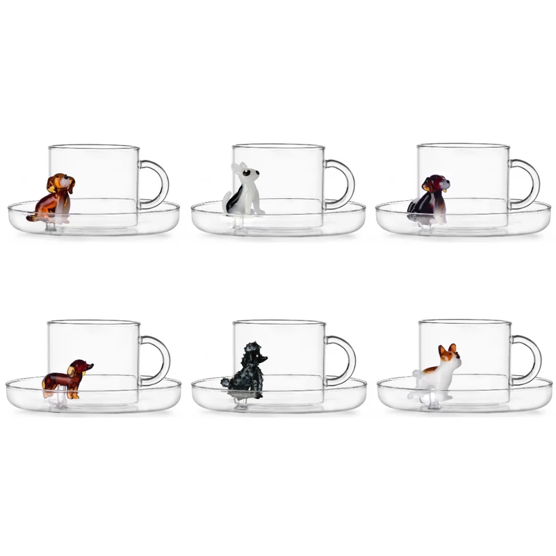 Ichendorf Dogs Set 6 Tazze Thè con Piattino