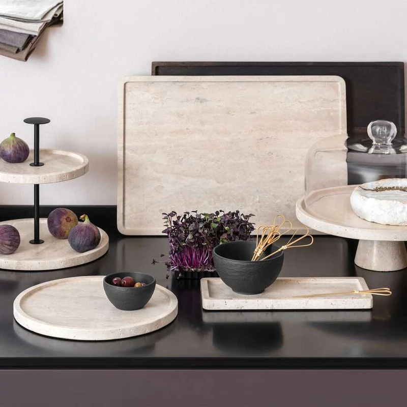 Villeroy & Boch Manufacture Travertine Piatto da Portata con Piede