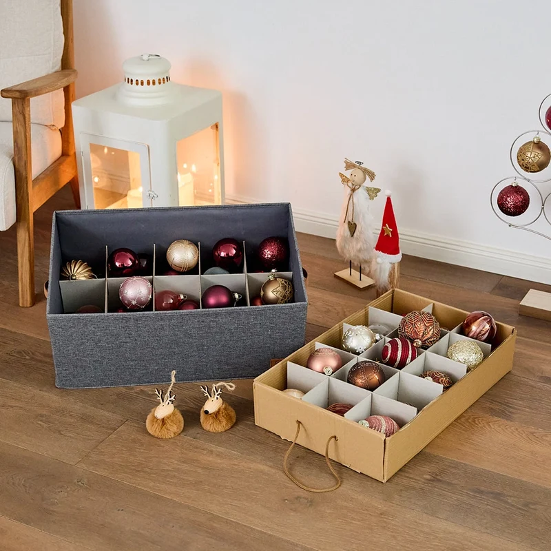 Weihnachtskugeln Aufbewahrungsbox grau 30 Kugeln Store It