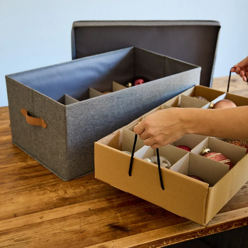 Weihnachtskugeln Aufbewahrungsbox grau 30 Kugeln Store It