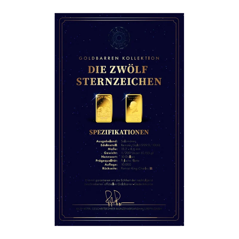 Goldbarren Sternzeichen Widder