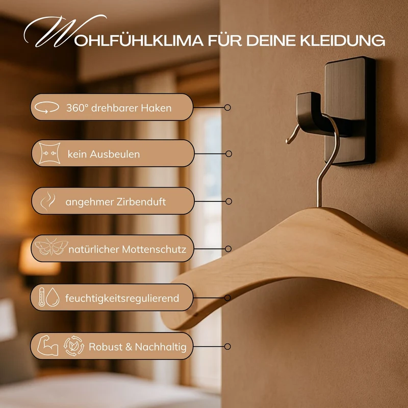 Kleiderbügel aus Zirbe | in variabler Stückzahl | Echtes Handwerk