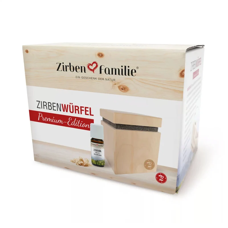 Zirbenwürfel 'Premium Edition' inkl. 10ml Zirbenöl | Made in Austria