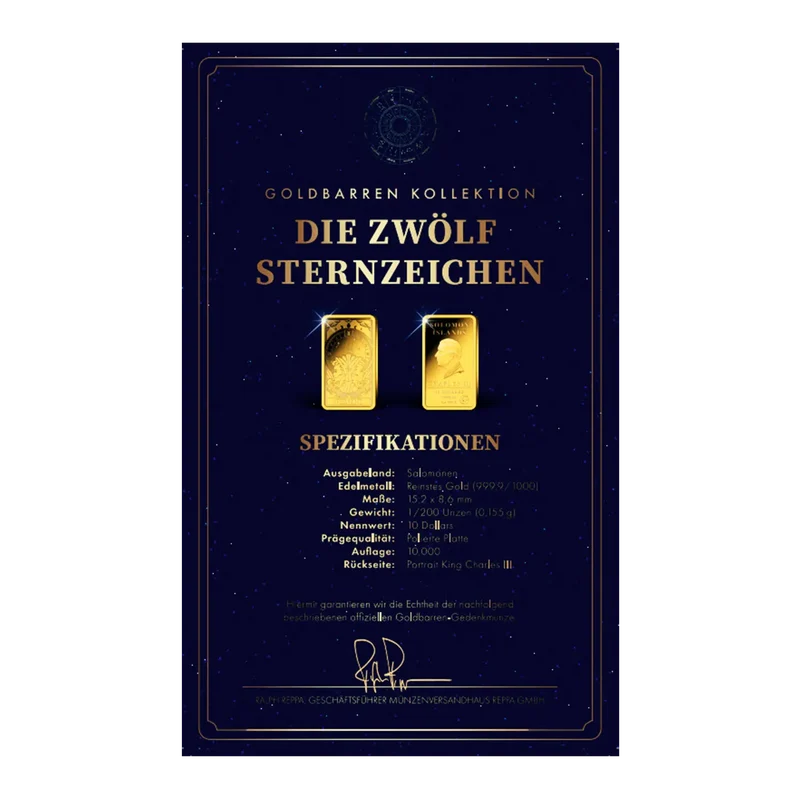 Goldbarren Sternzeichen Zwillinge