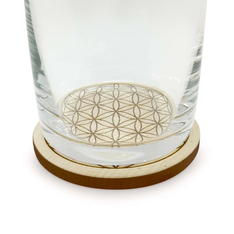 Untersetzer ZirbenBlume | für Wasserkaraffe | Ø 110 mm | Zirbenholz