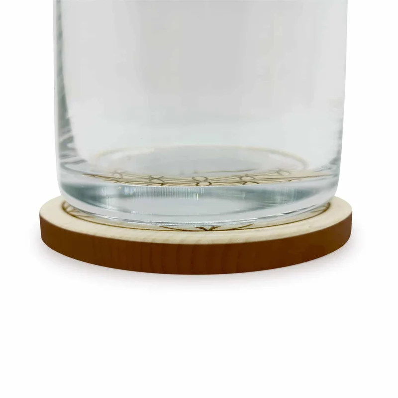 Untersetzer ZirbenBlume | für Wasserkaraffe | Ø 110 mm | Zirbenholz