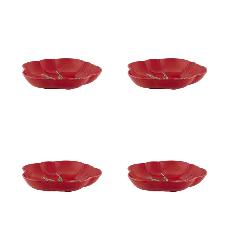 Bordallo Pinheiro Pomodoro Set 4 Piatti Dessert 21 cm