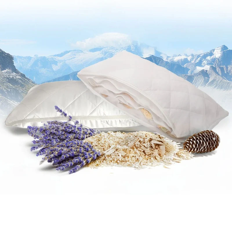 Physionight Duftschlafkissen '2in1' mit natürlicher Dufteinlage Zirbe + Lavendel | 40 x 80 cm | Baumwollüberzug | Made in Germany