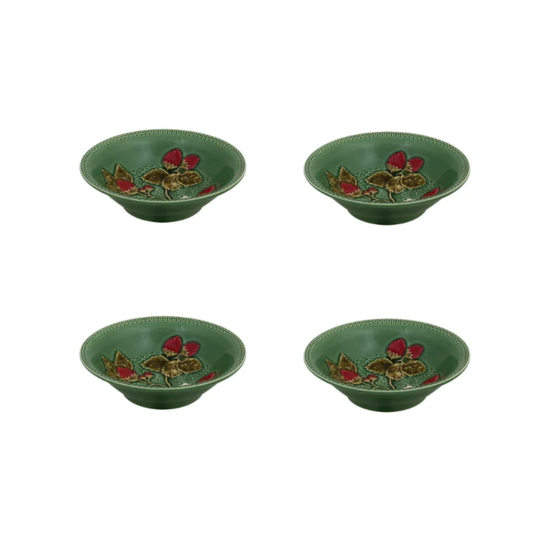 Bordallo Pinheiro Fragola Set 4 Ciotole Rotonde 18,5 cm