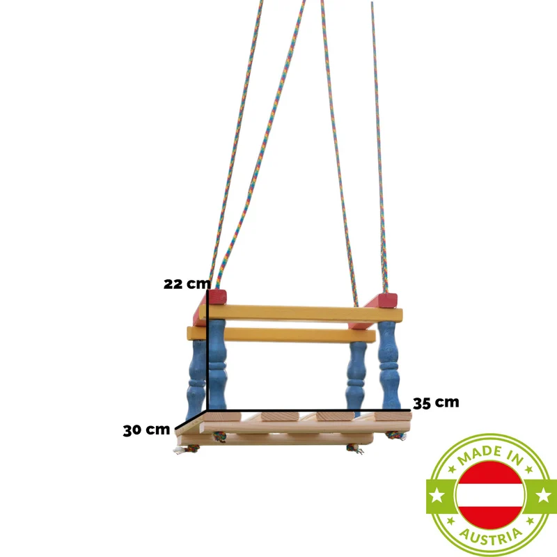 Babyschaukel ‘Swing’ aus Massivholz mit Schutzrahmen - Indoor und Outdoor