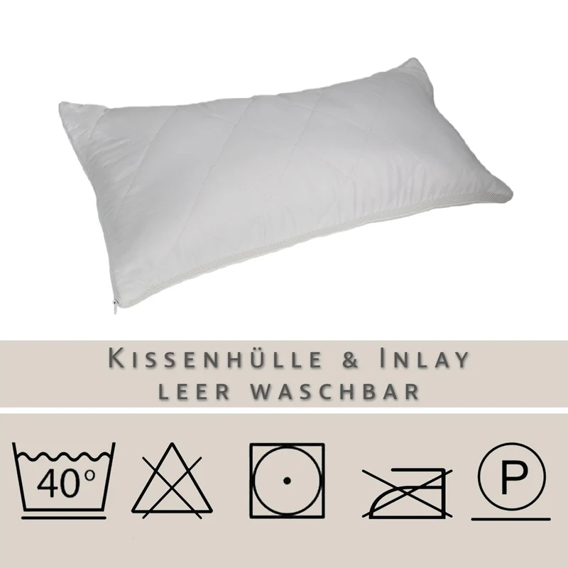 Physionight Duftschlafkissen '2in1' mit natürlicher Dufteinlage Zirbe und Schurwolle | 40 x 80 cm | Baumwollüberzug |Weitere Dufteinlagen optional | waschbar