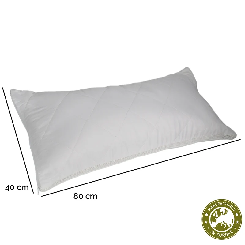 Physionight Duftschlafkissen '2in1' mit natürlicher Dufteinlage Zirbe und Schurwolle | 40 x 80 cm | Baumwollüberzug |Weitere Dufteinlagen optional | waschbar