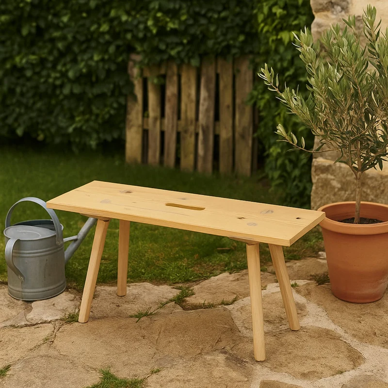 Sitzbank 'Urbank' | Griffloch | massive Zirbe | B 90/100/120 x T 30 x H 46 cm | mit Stuhlbeinen | Made in Austria