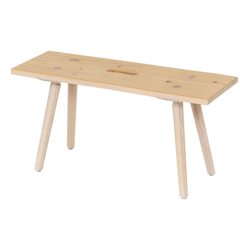 Sitzbank 'Urbank' | Griffloch | massive Zirbe | B 90/100/120 x T 30 x H 46 cm | mit Stuhlbeinen | Made in Austria