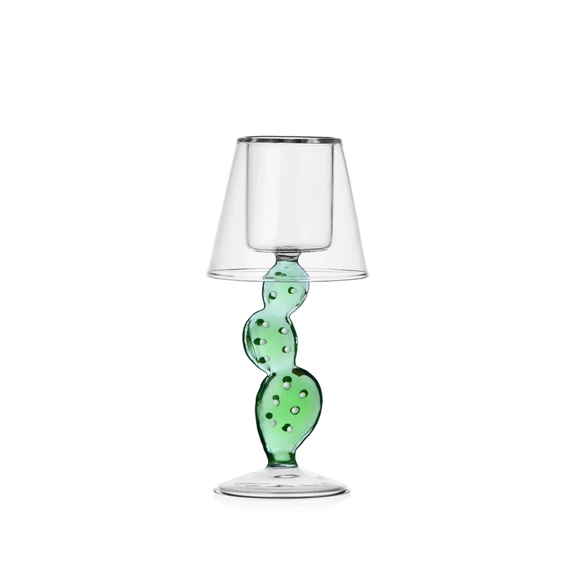 Ichendorf Desert Plants Tealight Cactus Verde e Punti bianchi