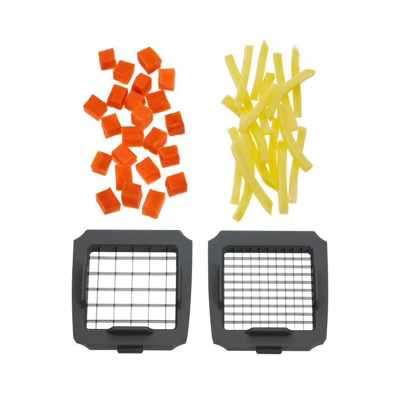 Würfel- und Stifteschneider für Obst- und Gemüse mit 2 scharfen Messereinsätzen
