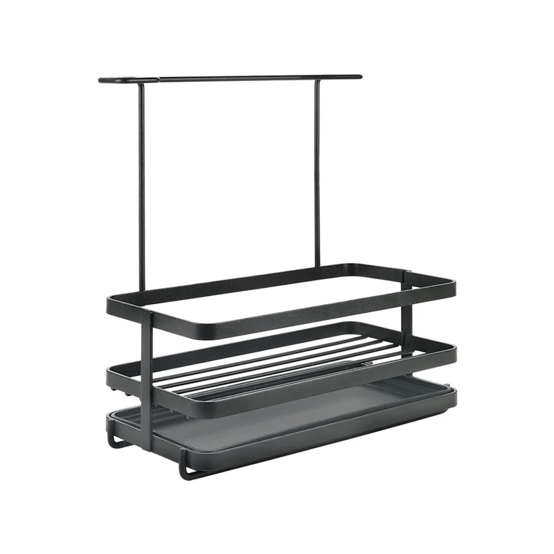 Schwarzer Spülbecken-Organizer von Metaltex