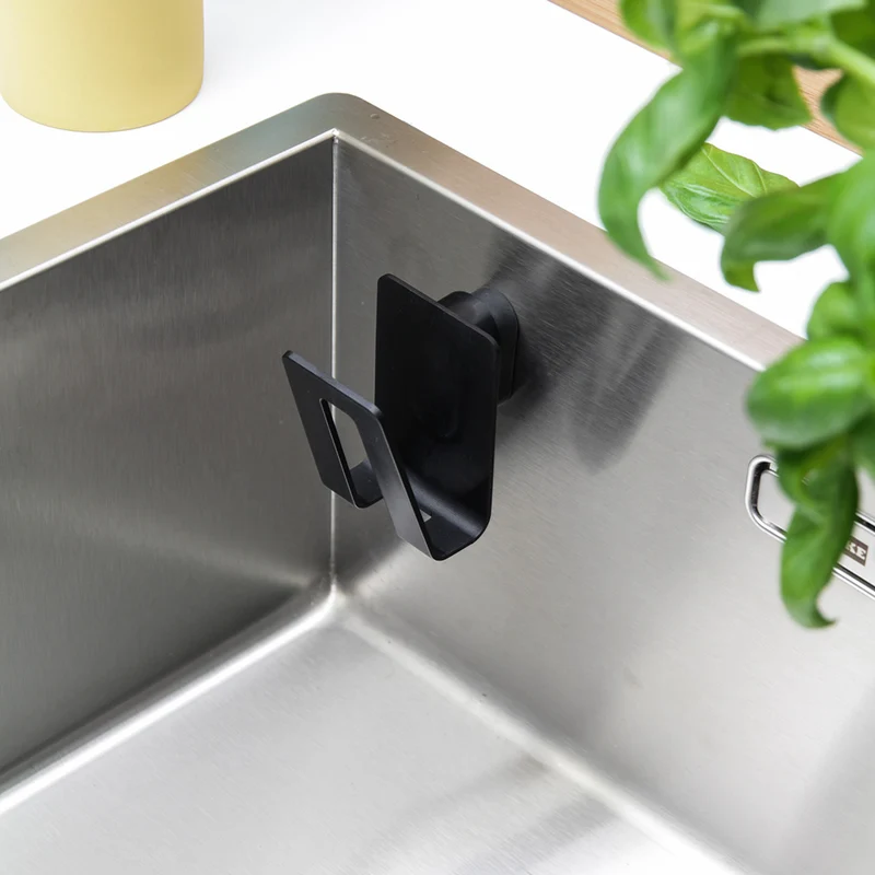 Magnetische sponshouder bio zwart - Happy Sinks