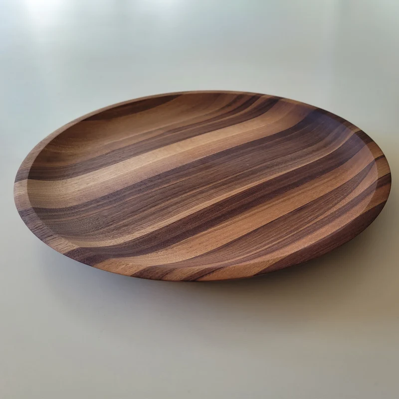 Servierteller, Snackteller, Obstteller | in Nussholz | rund 35 cm | Made in Europe