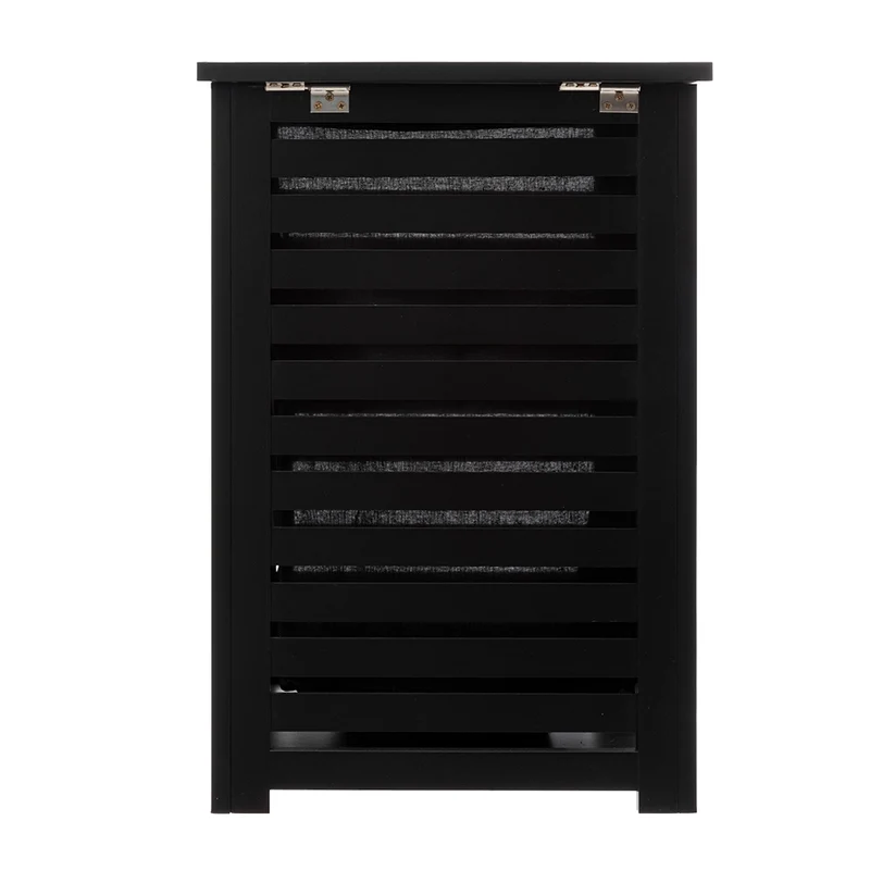 Schwarzer Wäschekorb aus Holz Five®