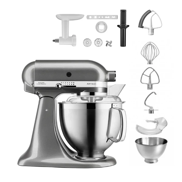 KitchenAid 4,8 L 5KSM185 Artisan Küchenmaschine Cookielover Artisan Fleischwolf+Spritzgebäck+Flexirührer