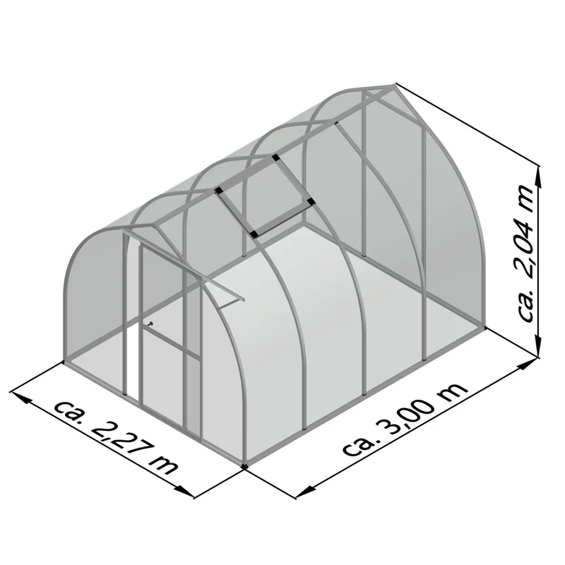 Hochstabiles Aluminium Gewächshaus 'Rom' | in verschiedenen Ausführungen | ISO-Hohlkammerplatten Polycarbonat | Made in Germany
