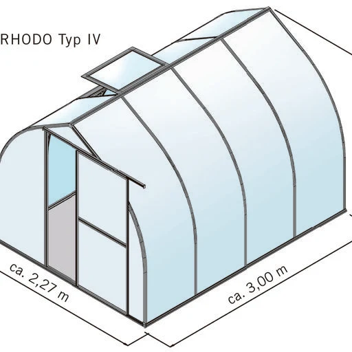 Hochstabiles Aluminium Gewächshaus 'Rom' | in verschiedenen Ausführungen | ISO-Hohlkammerplatten Polycarbonat | Made in Germany