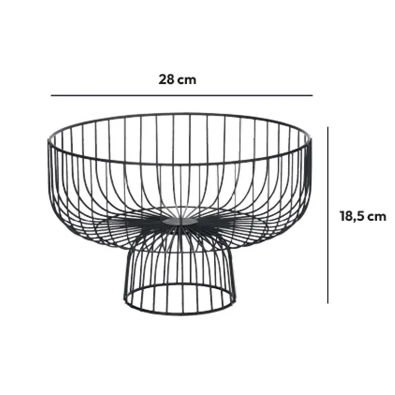 Obstschale schwarz Metall Ø28 cm Five®