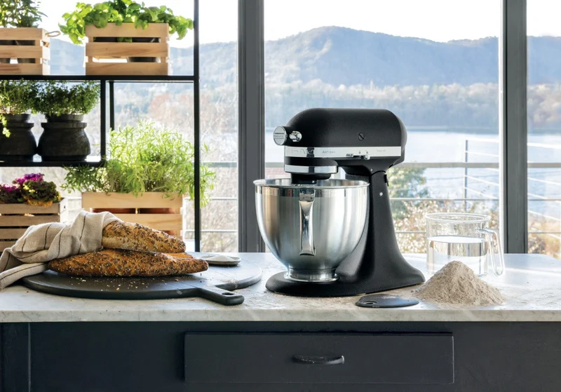 KitchenAid 4,8 L 5KSM185 Artisan Küchenmaschine Beginnerset Artisan Gemüseschneider+Flexirührer