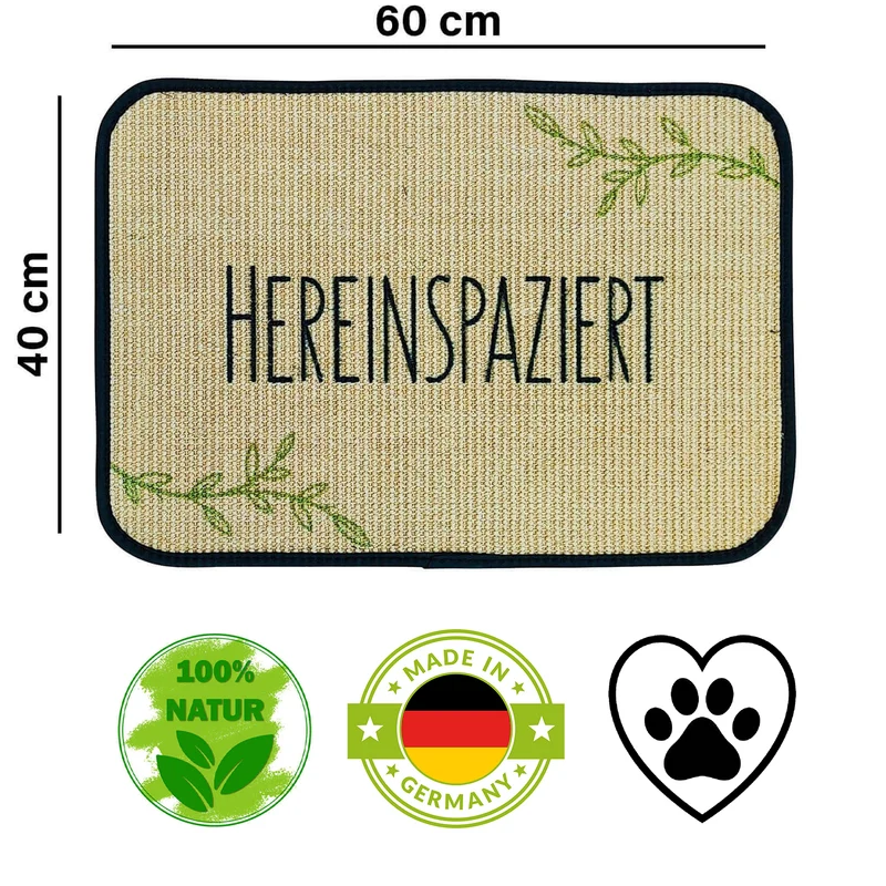 Fußmatte aus Naturmaterial | Sisal | Naturlatex | verschiedene Ausführungen | 100% natürliche Materialien | Made in Germany
