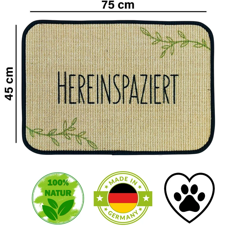 Fußmatte aus Naturmaterial | Sisal | Naturlatex | verschiedene Ausführungen | 100% natürliche Materialien | Made in Germany