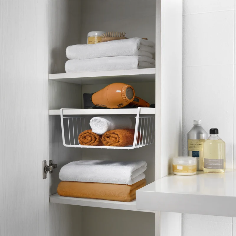 Hängekorb weiß Metall 40 cm Metaltex