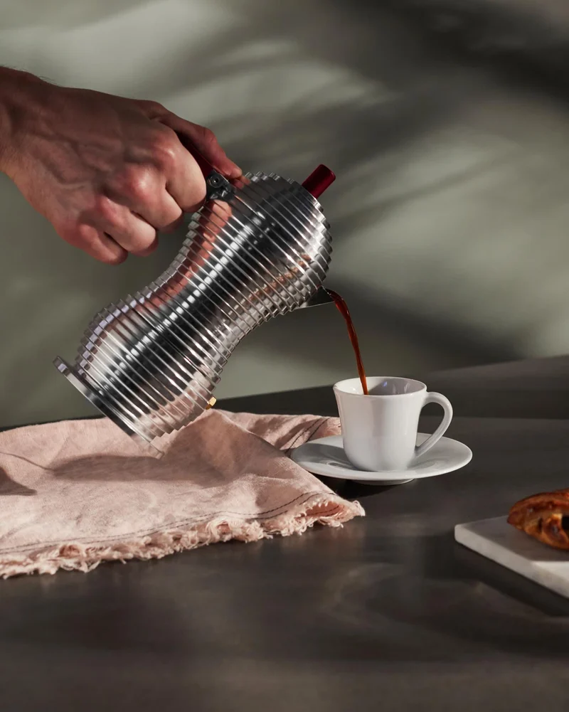 Alessi Pulcina Caffettiera Espresso adatta al piano induzione, 6 Tazze