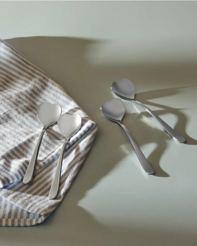 Alessi Big Love Set 4 Cucchiaini Thè Cuore