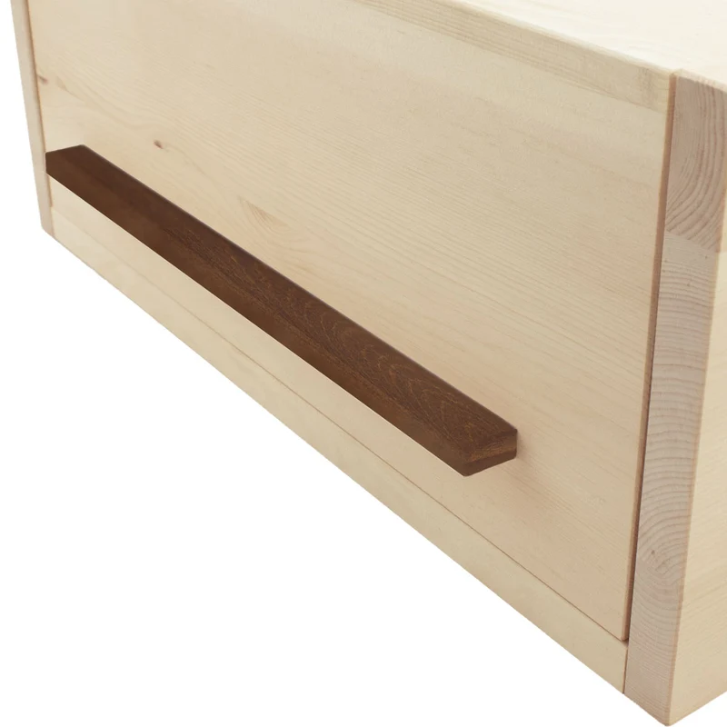 Brotkasten mit Nussgriff und Klappdeckel | Zirbenholz | inkl. Einlegegitter | L 45 x B 25 x H 16 cm | Made in Austria
