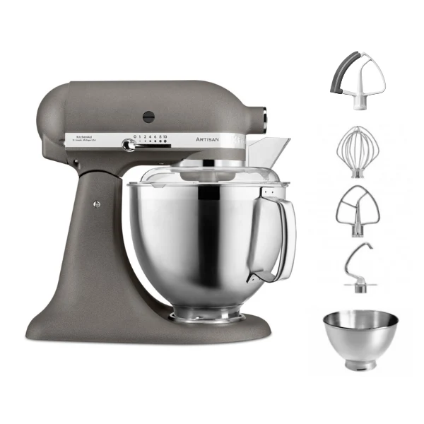 KitchenAid 4,8 L 5KSM185 Artisan Küchenmaschine Flexiset Artisan + Flexirührer