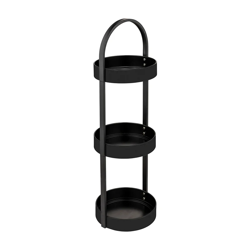 Rundes Badregal schwarz Wenko