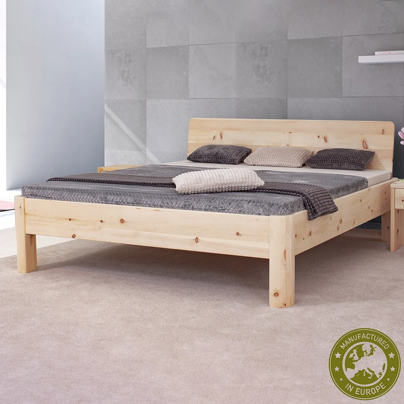 Vollholzbett aus Zirbe 'Zora' | metallfrei | modern | Arve | 180 x 200 | 140 x 200 | 200 x 210