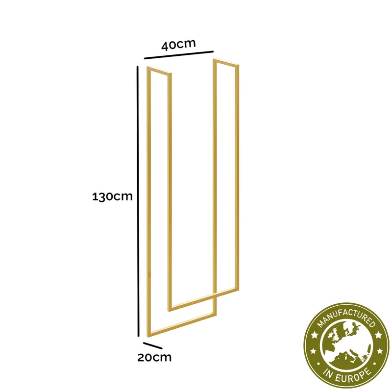 Handtuchhalter zweiläufig hängend 'Liam' | Metallhohlrohr lackiert | B 40 oder 50 x T 20 x H 110 oder 130 cm | Gold oder Schwarz | Manufactured in Europe
