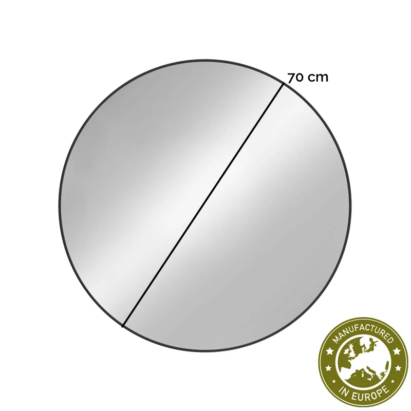 Spiegel rund 'Matteo' | Durchmesser 50, 60, 70 oder 80 cm | in Gold, Silber, Schwarz oder Weiß | Manufactured in Europe