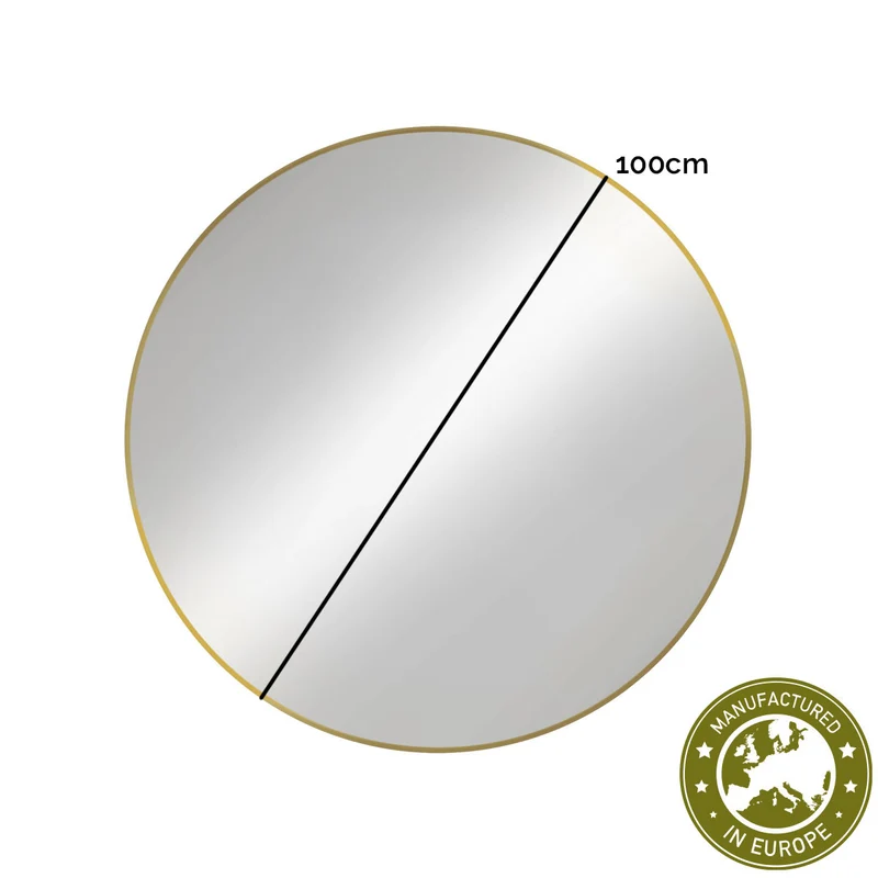 Spiegel rund 'Matteo' | Durchmesser 50, 60, 70 oder 80 cm | in Gold, Silber, Schwarz oder Weiß | Manufactured in Europe