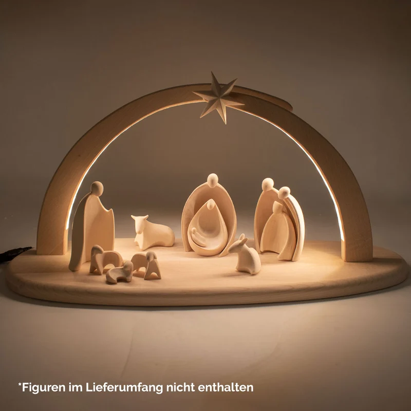Stall mit Beleuchtung ‘Sternenlicht' | Fichte natur | gleichmäßiges & angenehmes Licht | Made in Südtirol