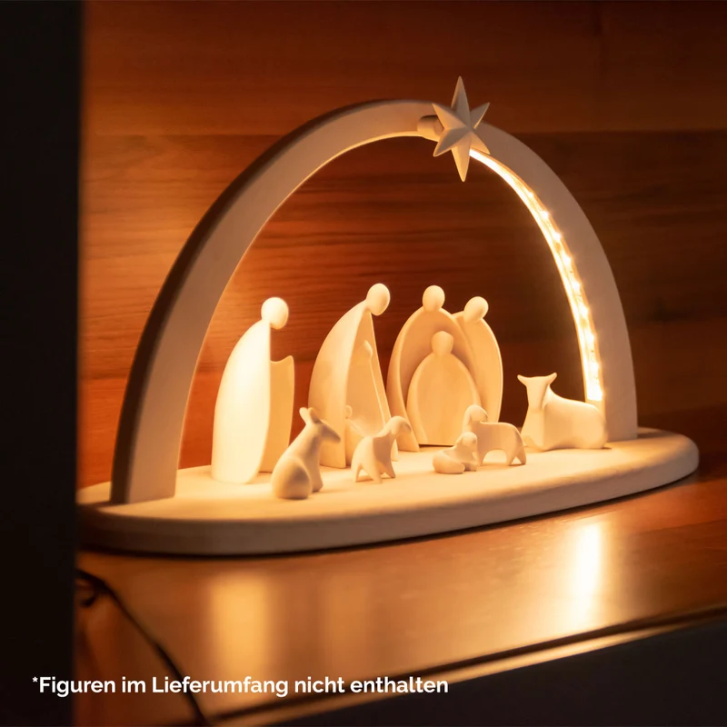 Stall mit Beleuchtung ‘Sternenlicht' | Fichte natur | gleichmäßiges & angenehmes Licht | Made in Südtirol