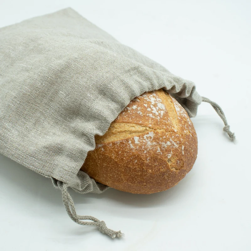 Brotbeutel | aus Natur Bäckerleinen | mit Baumwollkordel | in verschiedenen Größen | Handarbeit aus Österreich