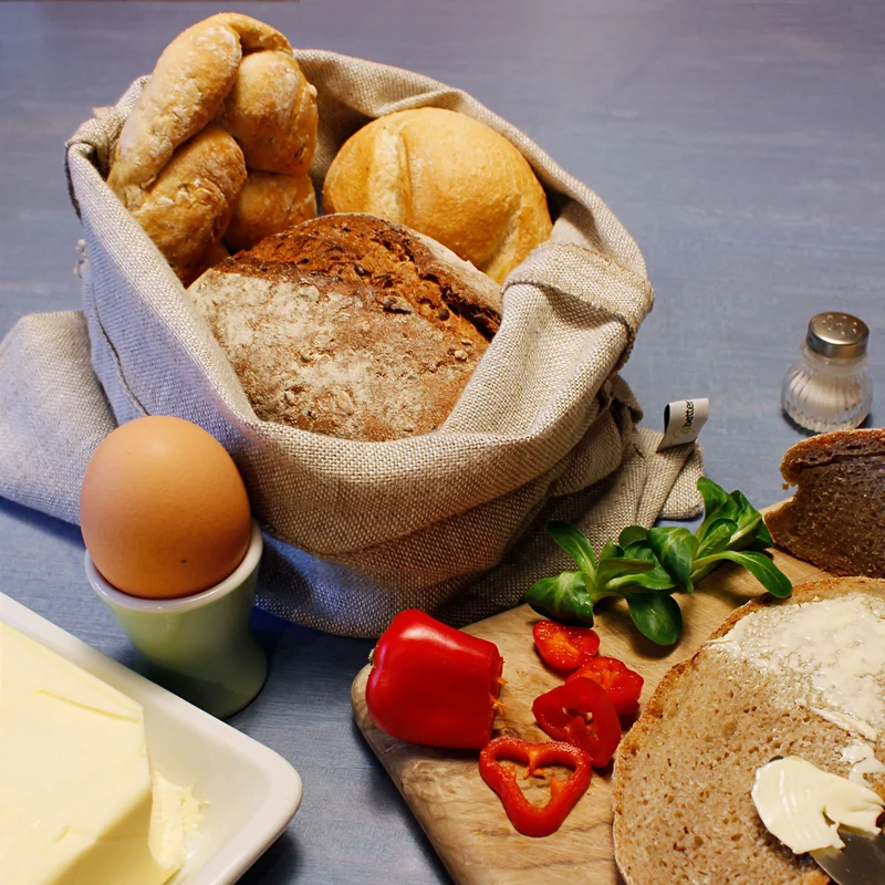Brotbeutel | aus Natur Bäckerleinen | mit Baumwollkordel | in verschiedenen Größen | Handarbeit aus Österreich