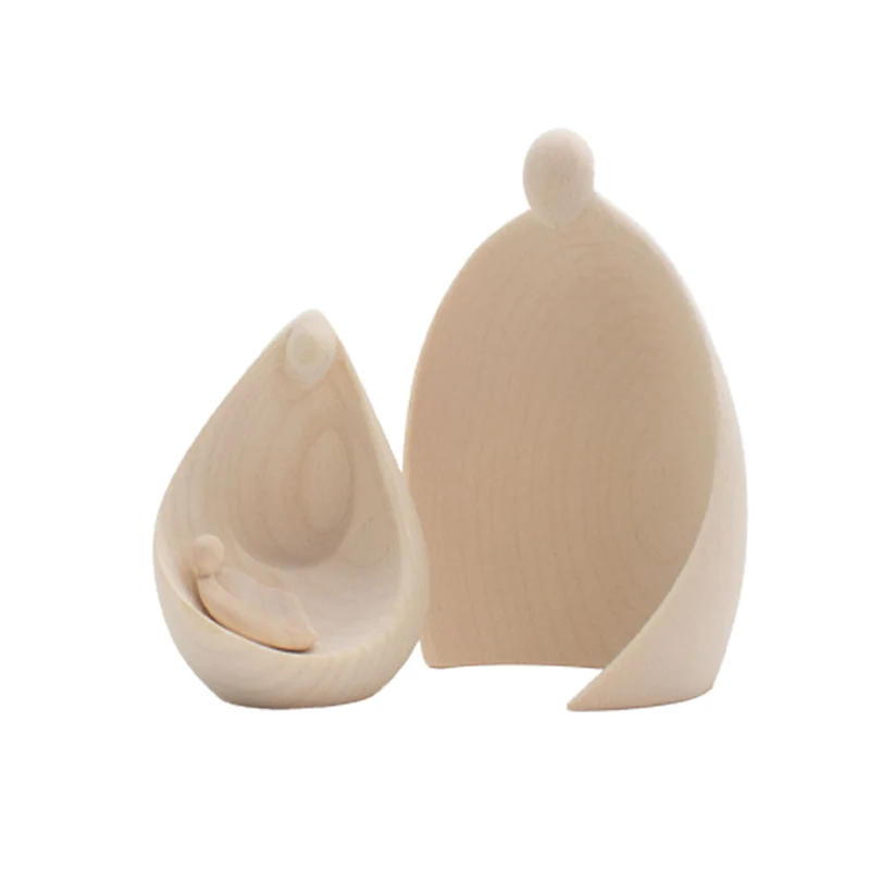 Figurenset oder Krippenfiguren-Set ‘Familie’ | 2-teilig | in verschiedenen Holzarten und Größen | Made in Südtirol