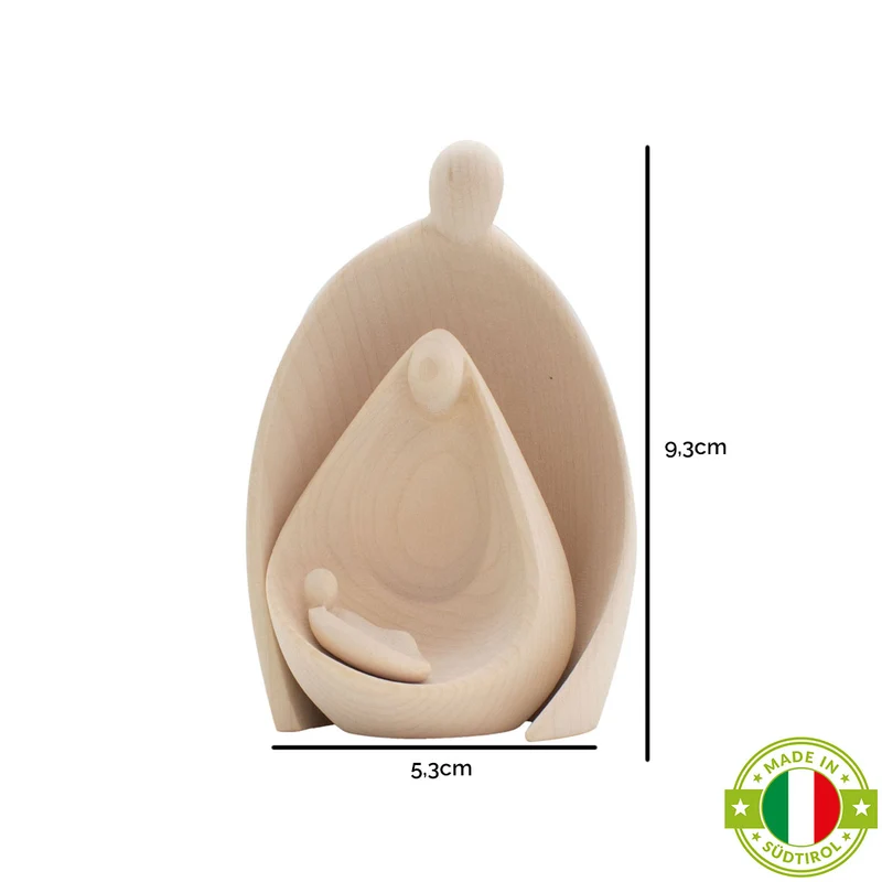 Figurenset oder Krippenfiguren-Set ‘Familie’ | 2-teilig | in verschiedenen Holzarten und Größen | Made in Südtirol