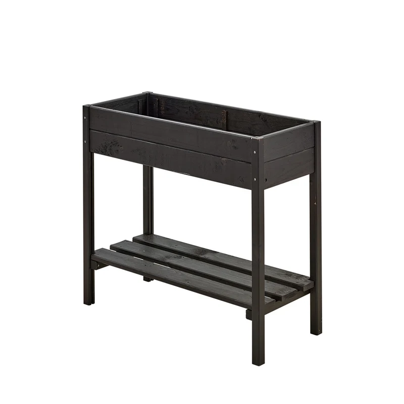 Minihochbeet | Massive Kiefer & Fichte | mit oder ohne Spalier 58 cm | L 88 x B 37 x H 79 cm | 40 Liter | Manufactured in Europe