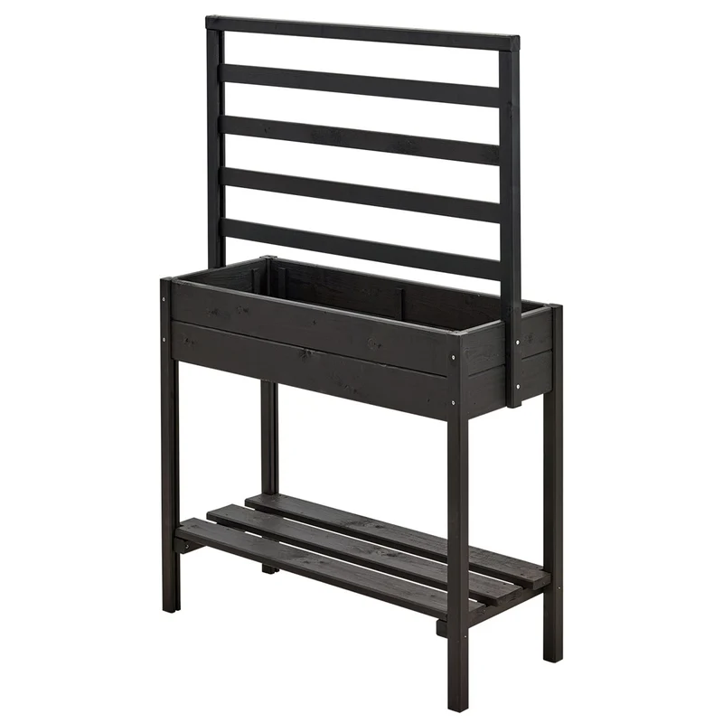 Minihochbeet | Massive Kiefer & Fichte | mit oder ohne Spalier 58 cm | L 88 x B 37 x H 79 cm | 40 Liter | Manufactured in Europe