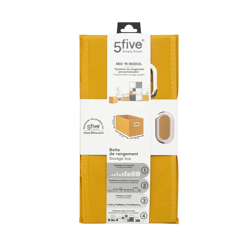 Faltbare Aufbewahrungsbox gelb 31x31x15 cm Five®